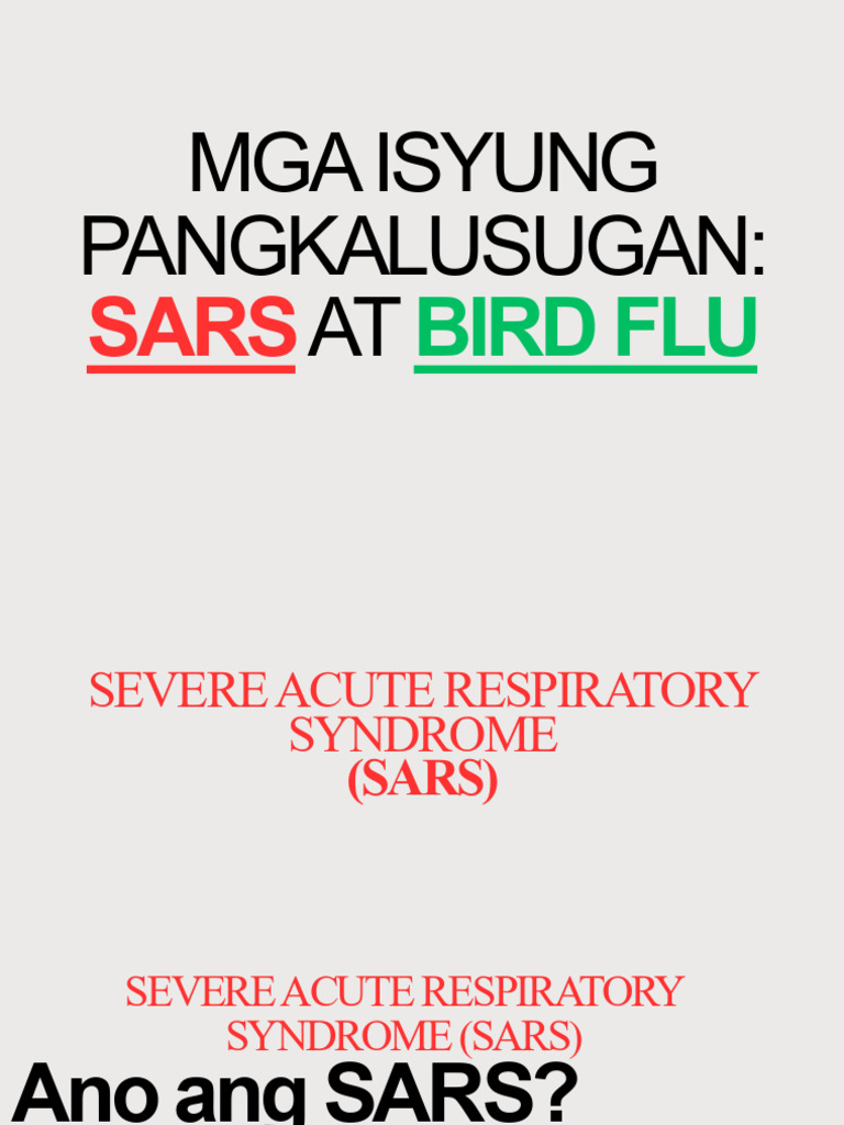 Mga Isyung Pangkalusugan Sars at Bird Flu | PDF