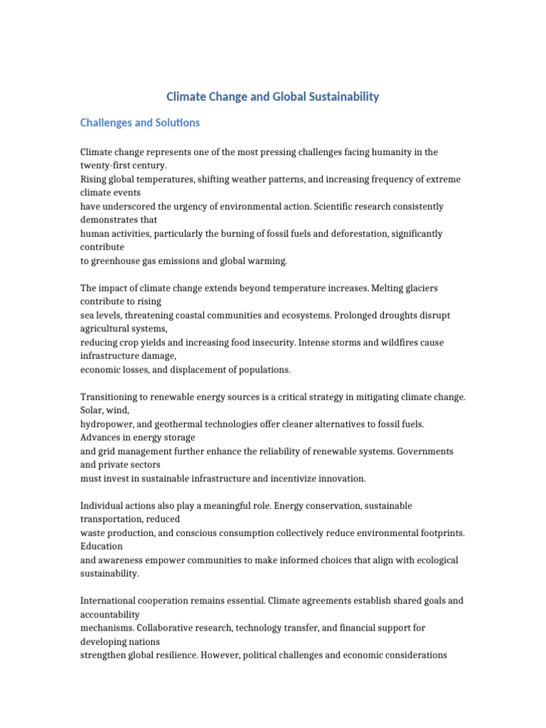 Document 2 | PDF | Climate Change | Climate Change Mitigation