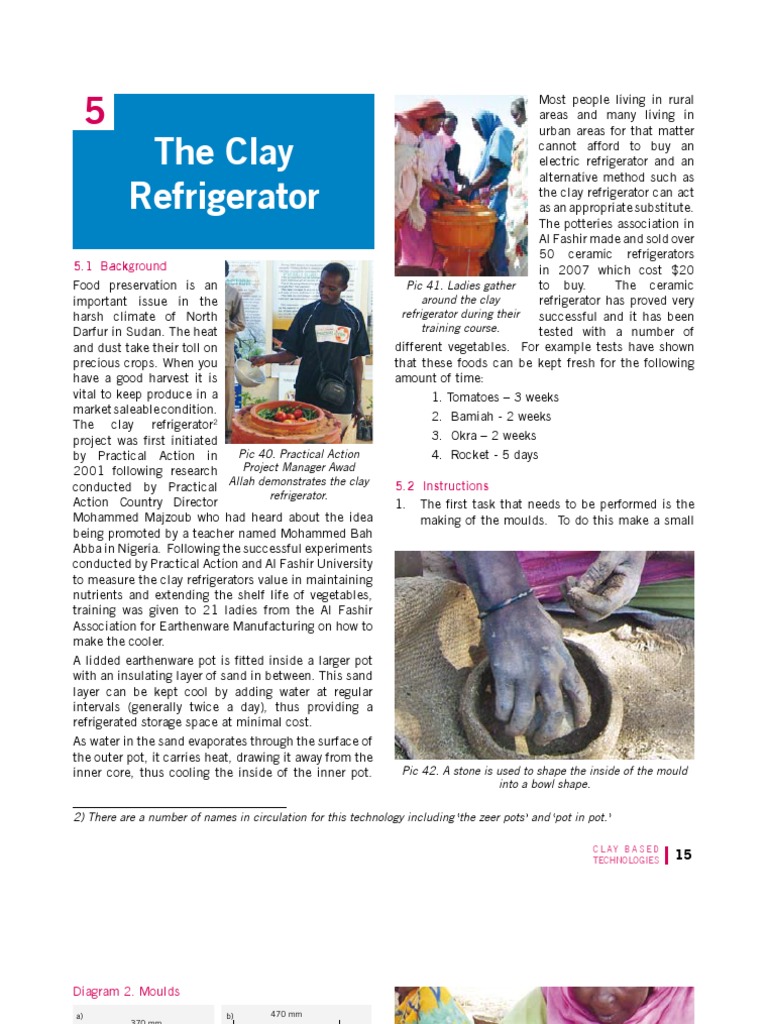 ClayBased Technologies Manual Building The Zeer Pot Refrigerator PDF Building Engineering