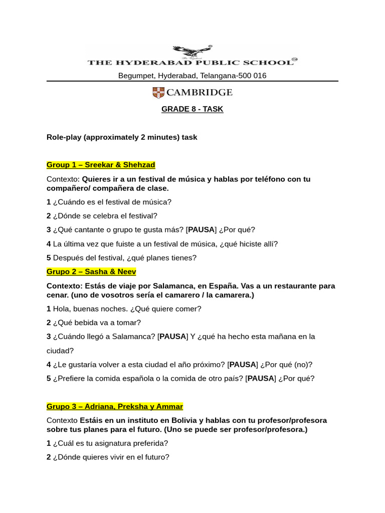 6e494b2ee7c0a718a382917bd3d31d391059281948_Grade 8 - Task | PDF