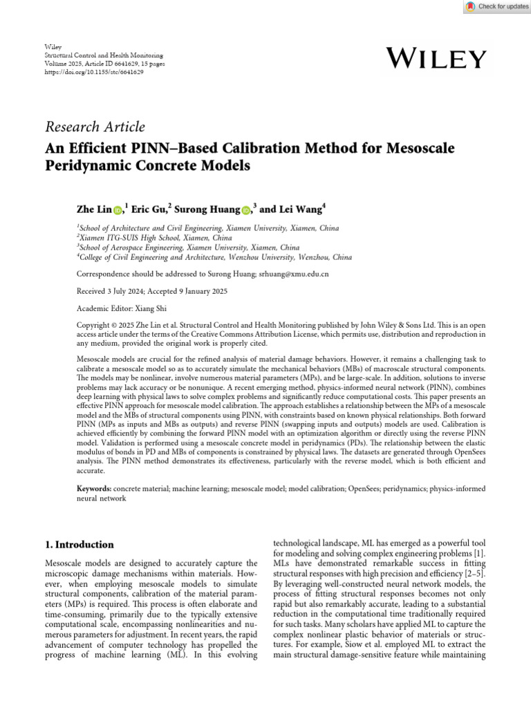 An Efficient PINN Based Calibration Method For Mesoscale Peridynamic ...