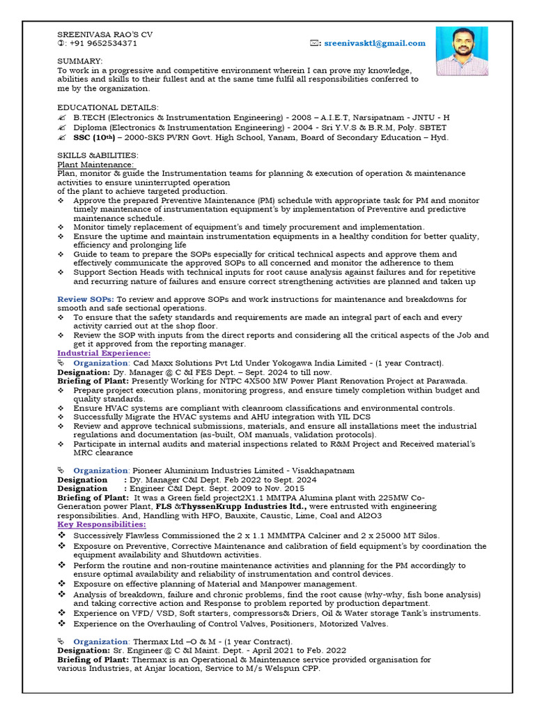 Sreenivasa Rao Cv | PDF | Instrumentation | Calibration