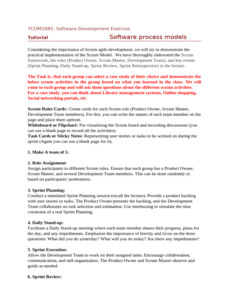 Tutorial Agile Scrum | PDF | Agile Software Development | Software ...
