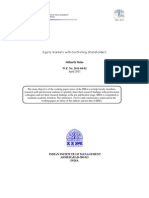 Equity Markets With Controlling Shareholders: Sidharth Sinha W.P. No. 2011-04-02