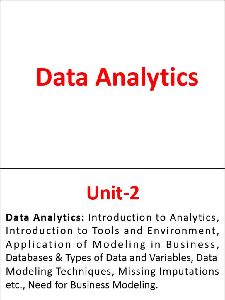 Unit-2 Data Analytics | PDF | Analytics | Data Analysis