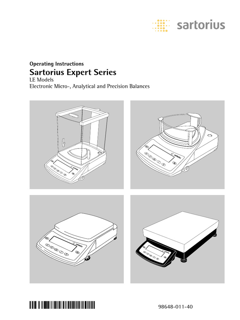 Sartorius LE225D Balance | PDF | Calibration | Troy Weight