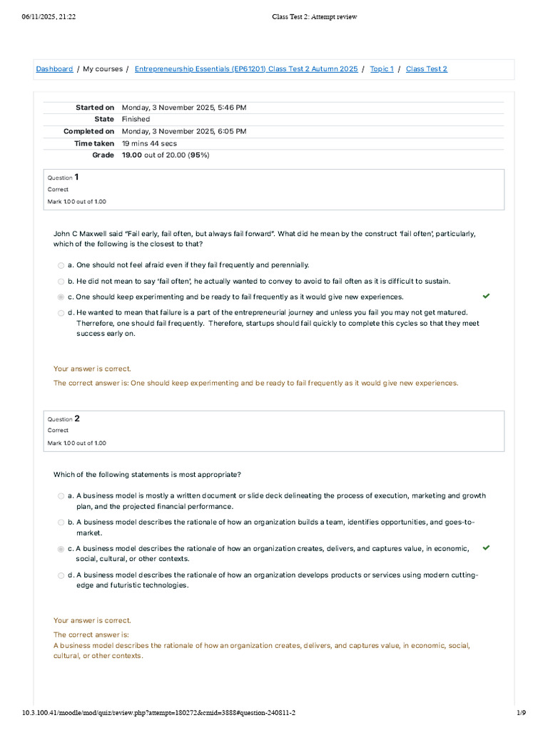 Class Test 2 - Attempt Review13 | PDF | Expense | Equity (Finance)