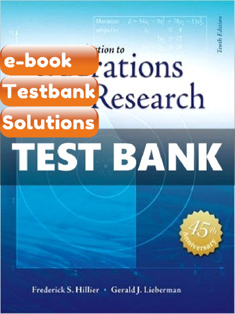 eBook & Testbank Introduction to Operations Research 10th Edition Fred ...