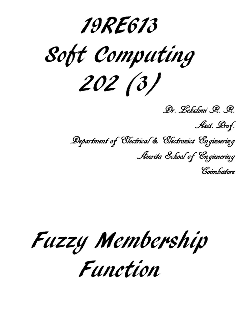 Fuzzy Membership Function | PDF | Fuzzy Logic | Mathematical Analysis