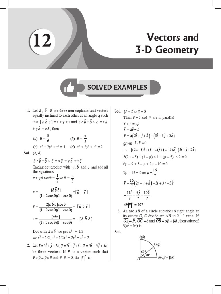 Vectors and 3-D Geometry | PDF | Elementary Geometry | Geometry
