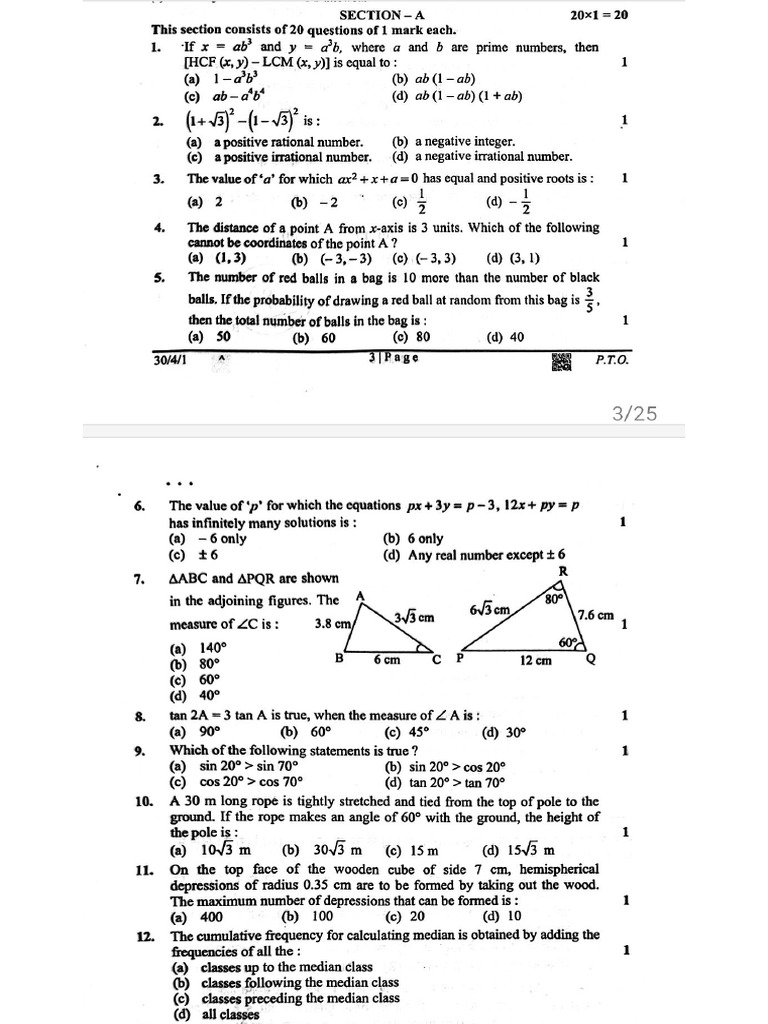 1 Mark Questions From CBSE Exams | PDF