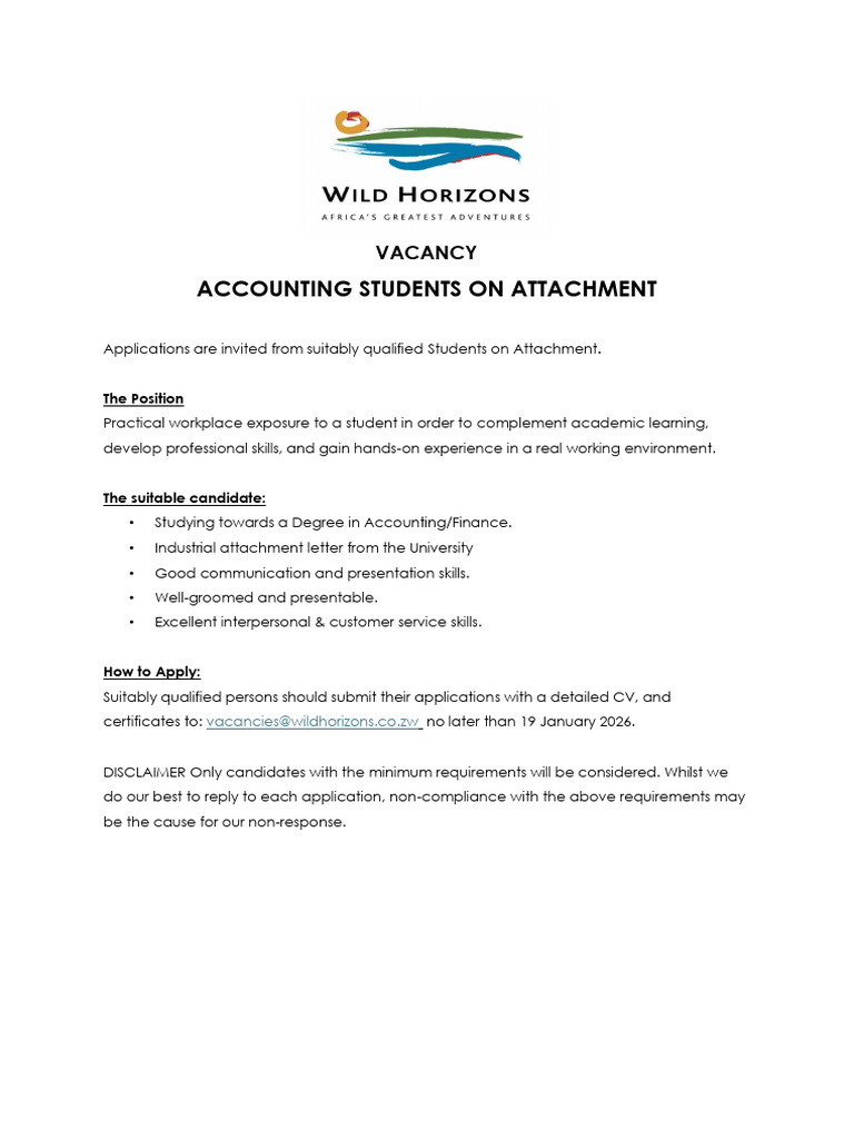 Accounting Student on Attachment | PDF