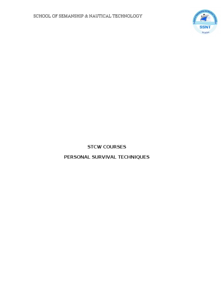 Personal Survival Techniques Course Outline | PDF | Ships | Water Transport