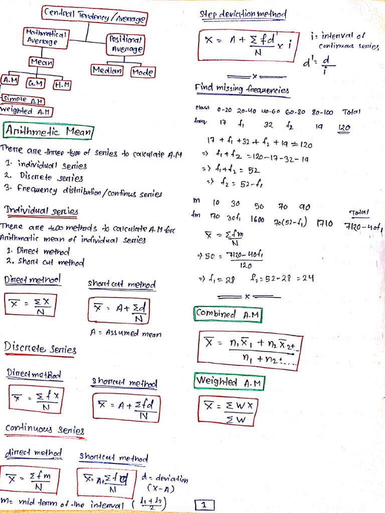 Statistics Formula Book | PDF