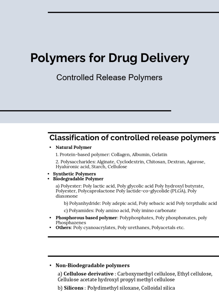 Controlled Release Polymers 2 | PDF | Polymers | Acid