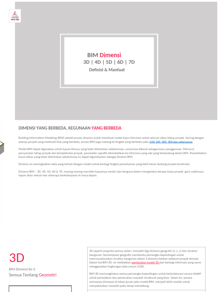Bim Dimensions 3d 4d 5d 6d and 7d Bim Explained Terjemaha | PDF