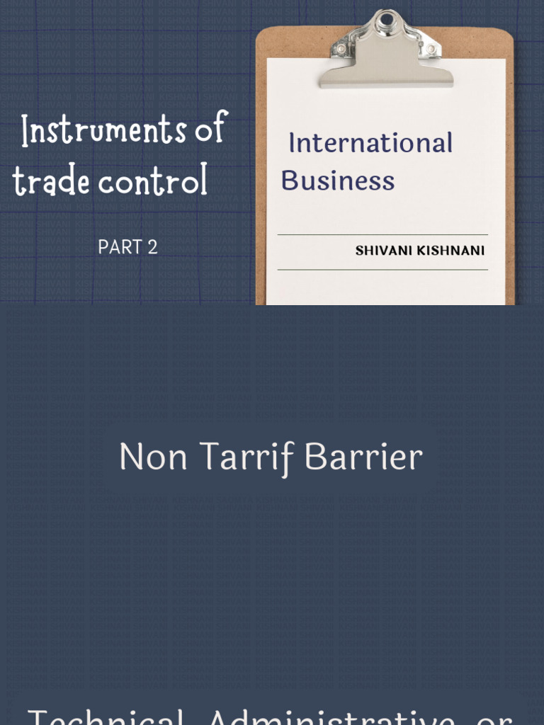 Instruments of Trade Control Part 2 PDF | PDF | Trade | Business