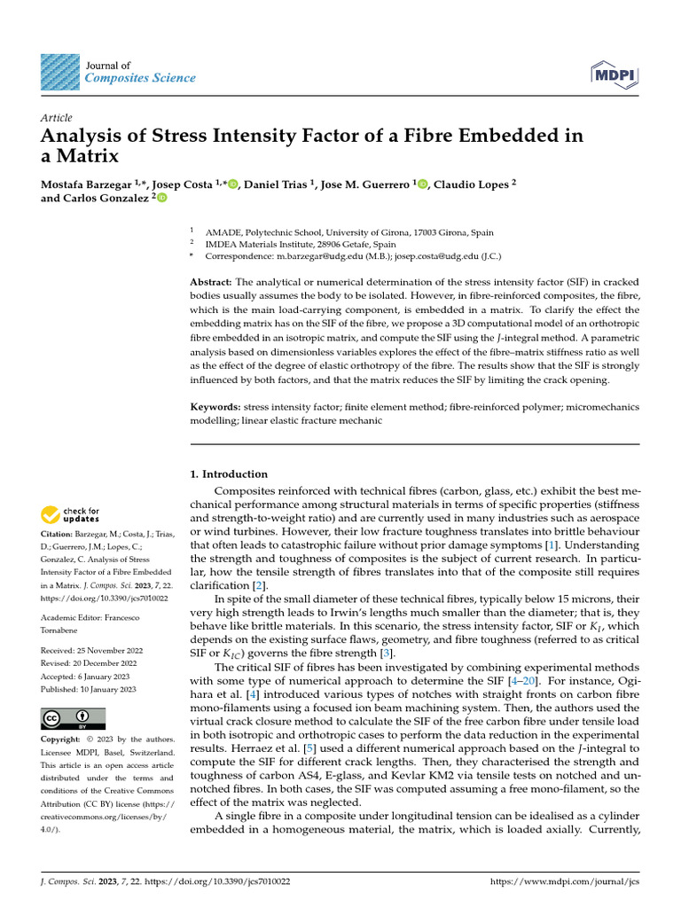 Analysis of Stress Intensity Factor of A | PDF | Composite Material ...