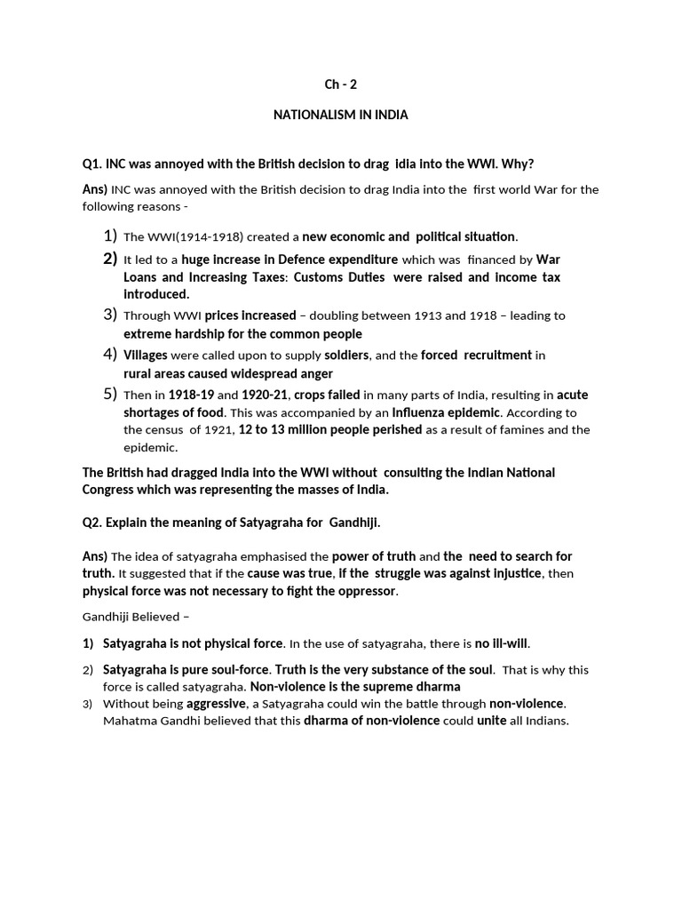 Ch2 HistoryNotes For Class 10 Boards Studentsnotes Notes For Class 10 ...