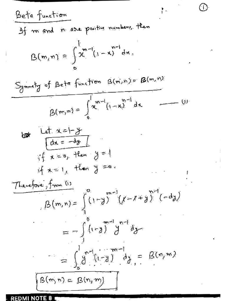 Beta and Gamma Functions | PDF