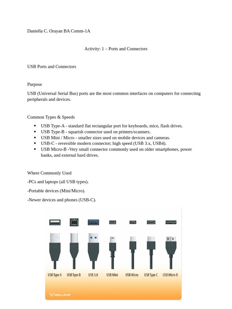 Activity 1 Ports and Cables | PDF
