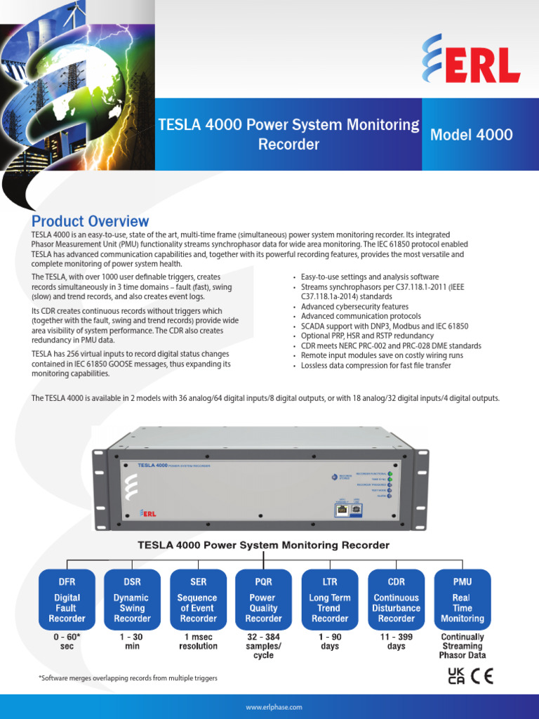 TESLA 4000 Multi Timeframe Power System Recorder Ds | PDF | Electrical ...