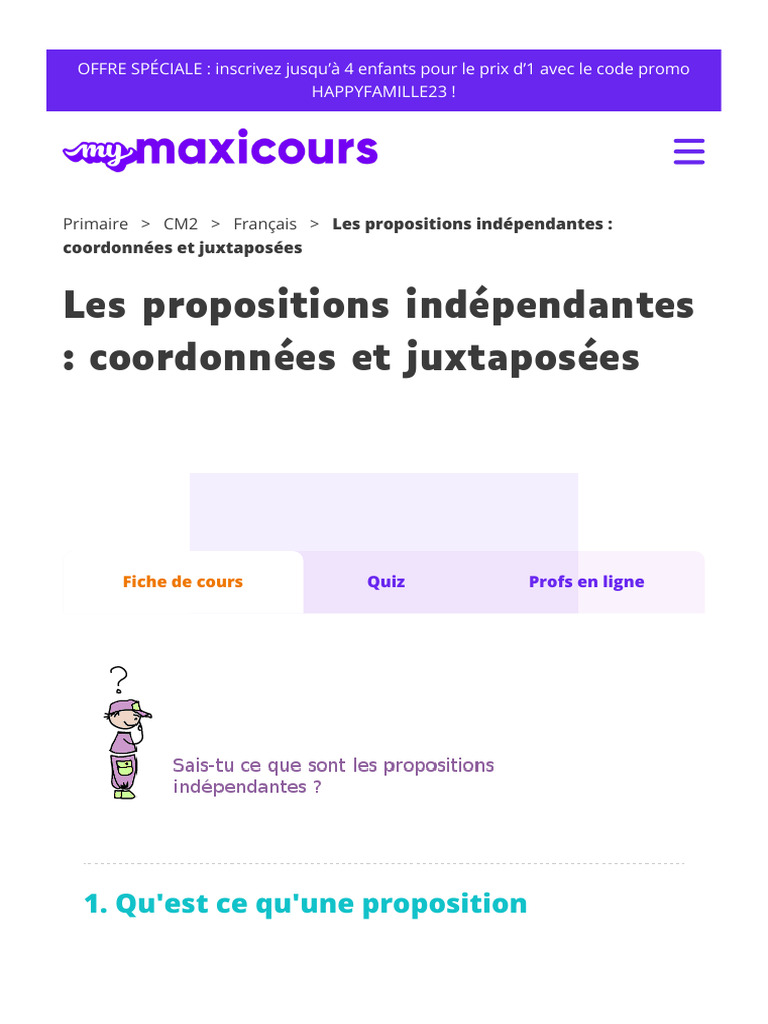 Les Propositions Indépendantes - Coordonnées Et Juxtaposées ...
