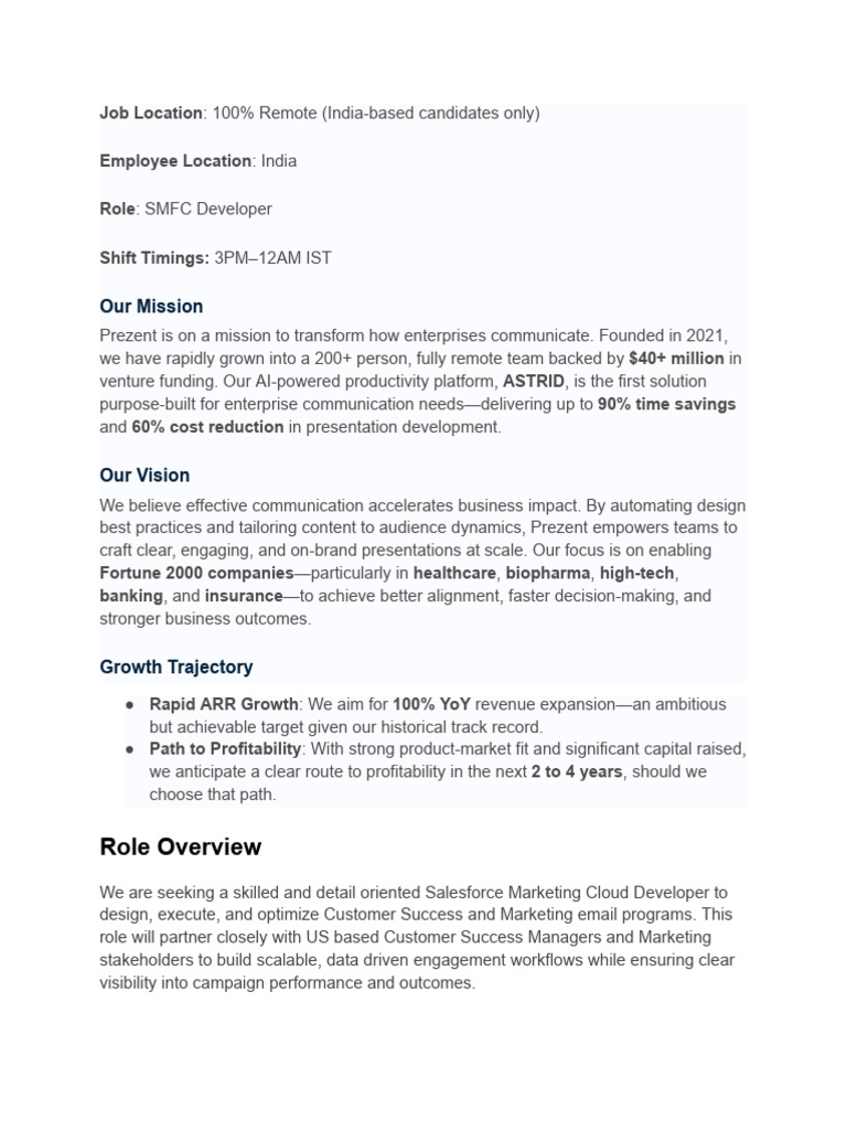 SMFC Developer JD (2) | PDF | Cloud Computing | Marketing