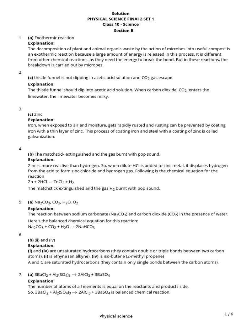 solution-2551440-1 | PDF | Sodium Carbonate | Chemical Reactions