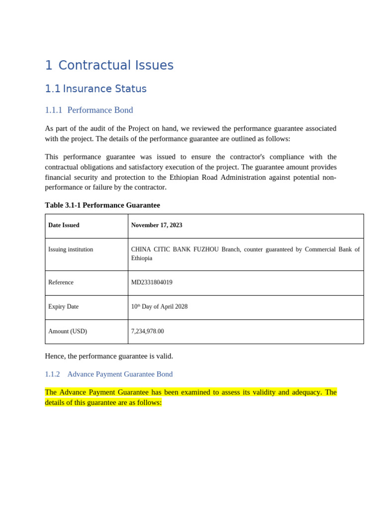 260215-Audit Report - Contractual Issues | PDF | Insurance ...