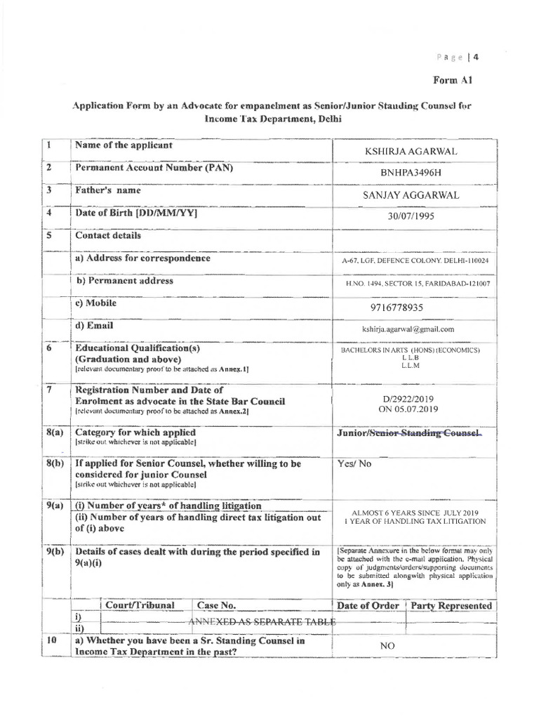 Application Form and Documents | PDF