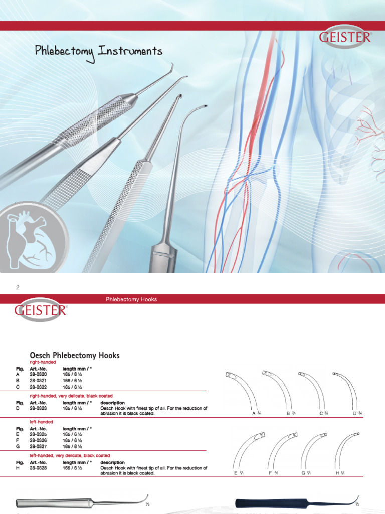 Geister Phlebectomy Instruments | PDF | Knife | Cutting