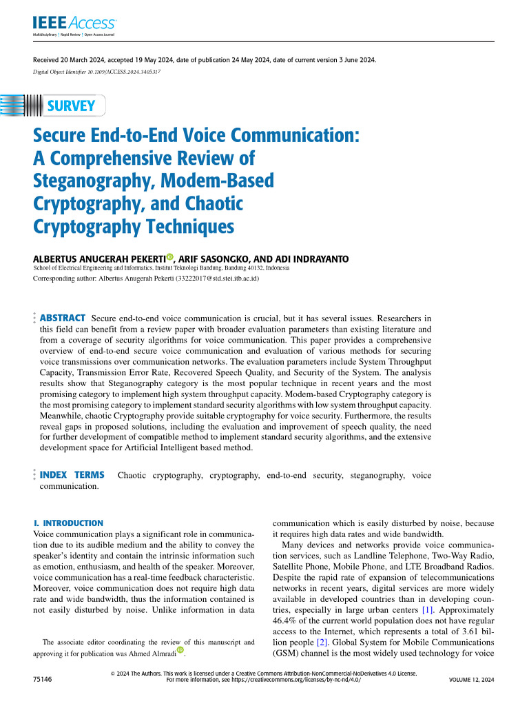 Secure End-To-End Voice Communication A Comprehensive Review of ...