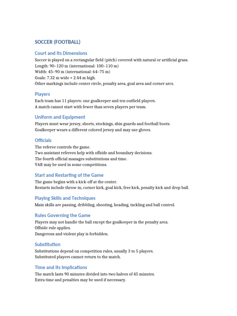 Soccer Notes | PDF