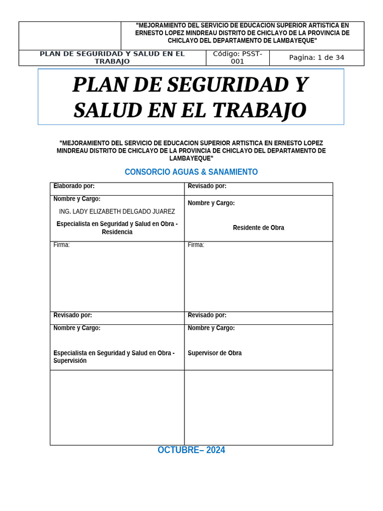Plan de Seguridad y Salud Ocupacional Alto Canampa y Kawit | PDF