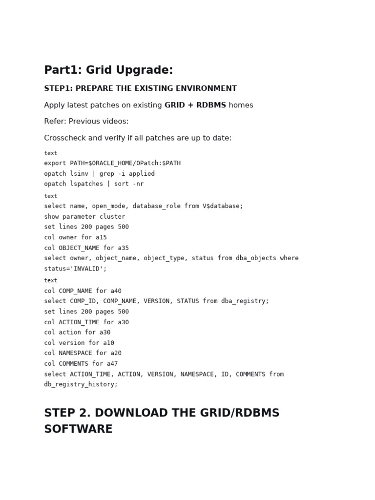 Gi Upgrade From12c To 19c | PDF | Computer Cluster | System Software