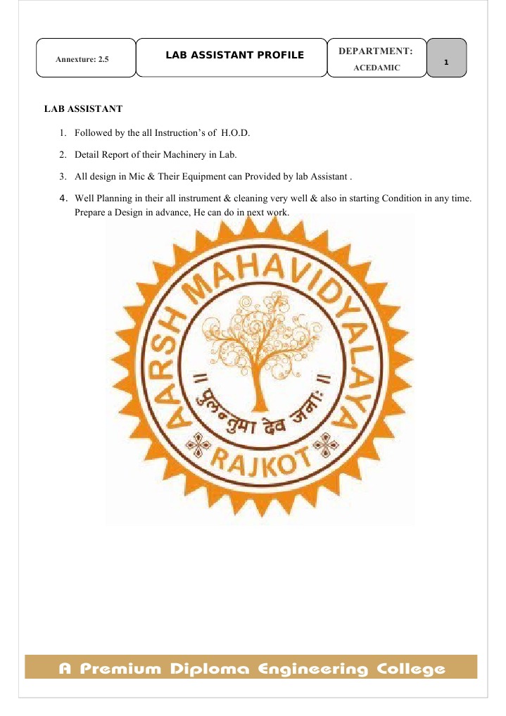 Academic Lab Assistant Duties | PDF