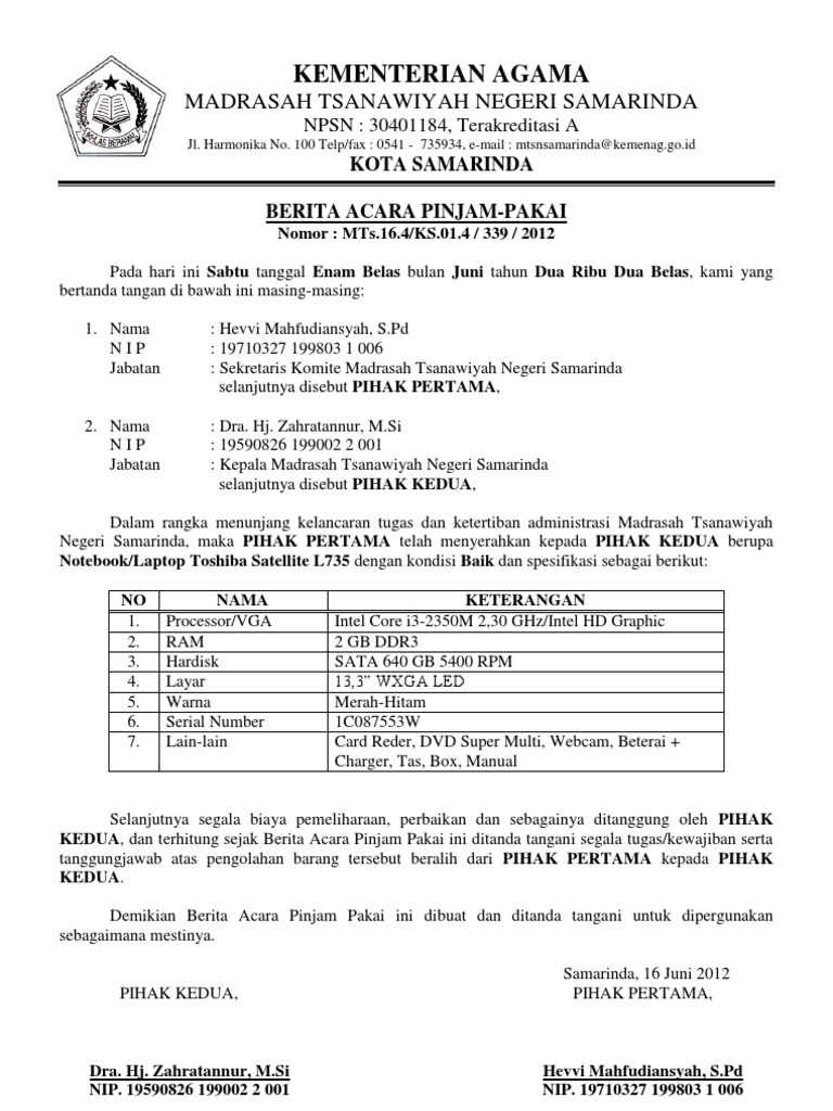 Berita Acara Pinjam Pakai Perlu diketahui penulisan surat tidak bisa asal saja semua itu karena surat adalah.