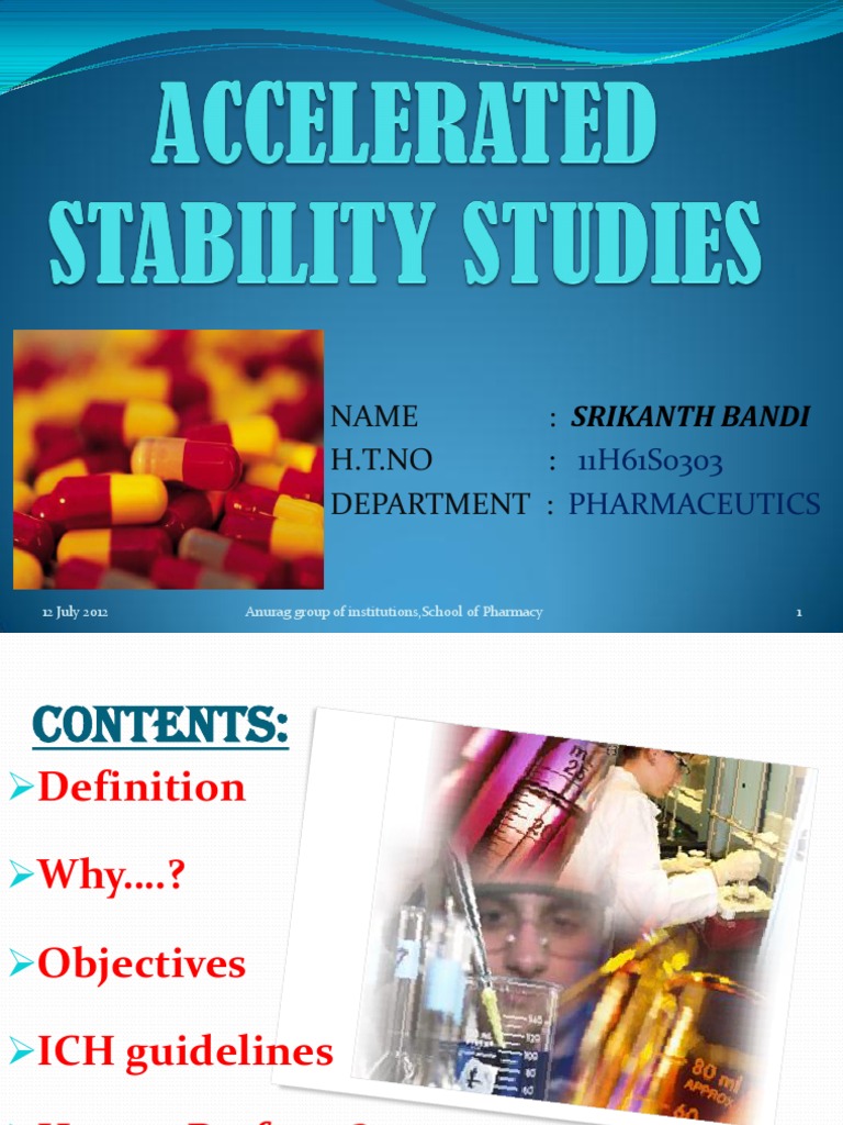 A PPT On Accelerated Stability Studies PDF Shelf Life Pharmacy