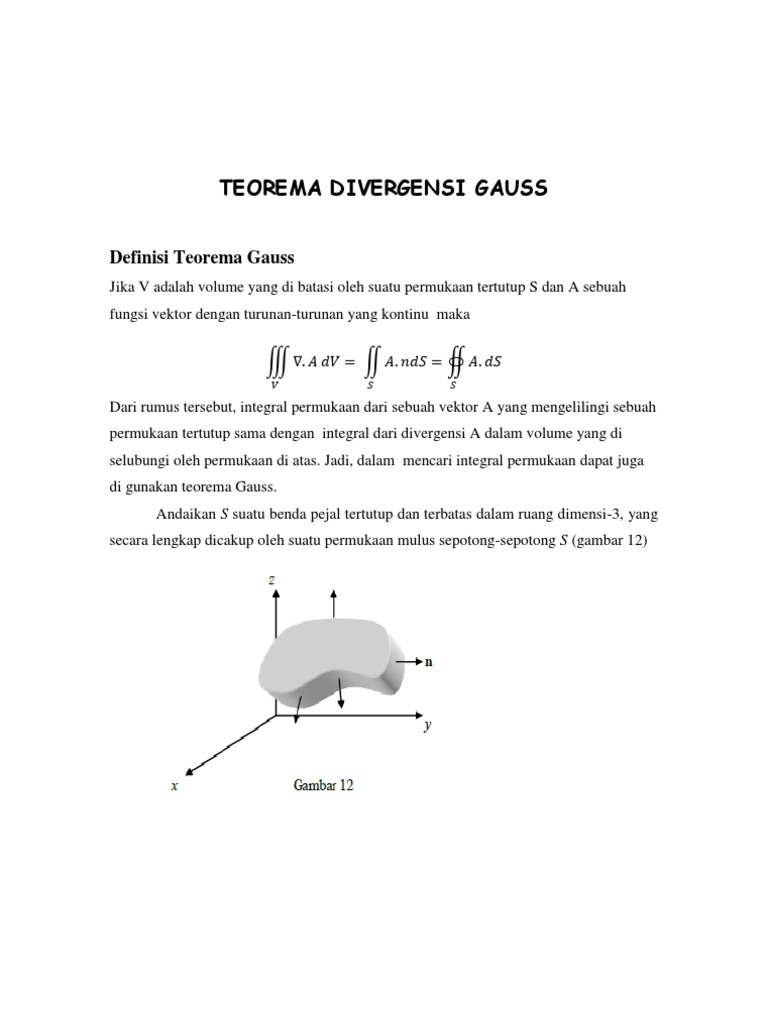 Teorema Divergensi Gauss