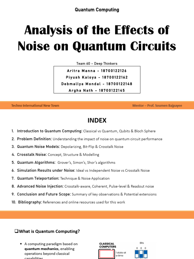 Analysis of The Effects of Noise On Quantum Circuits | PDF | Quantum ...