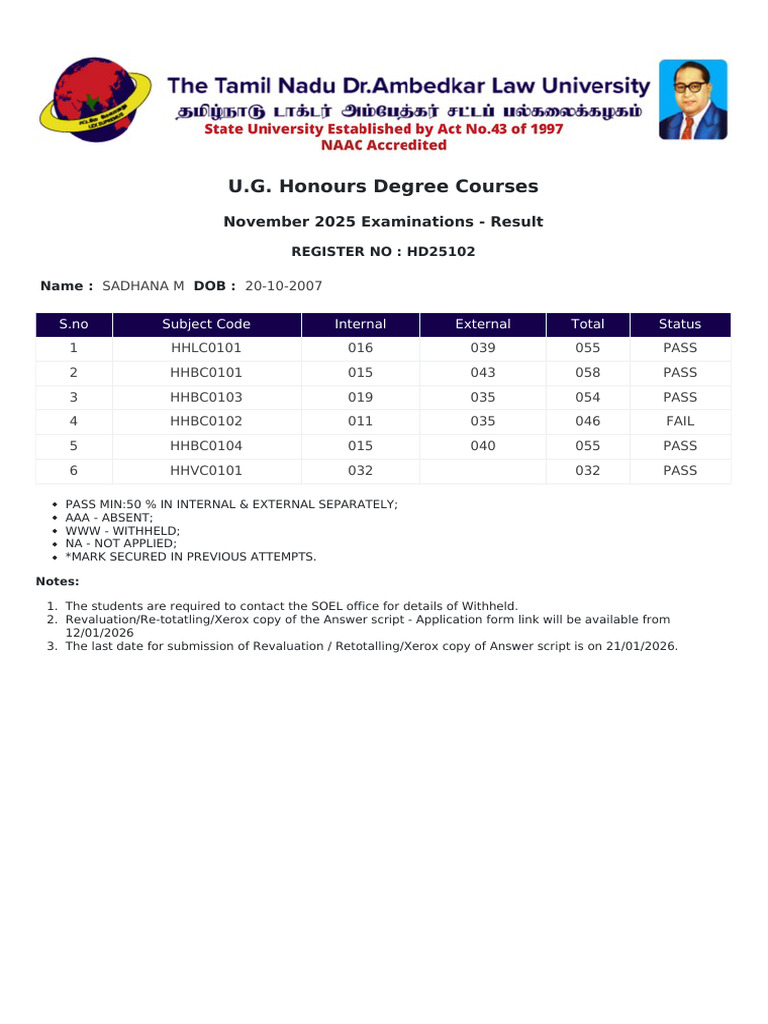 Student Result HD25102 PDF | PDF