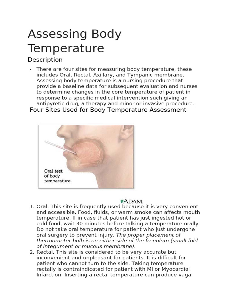 Assessing Body Temperature | PDF | Fahrenheit | Thermometer