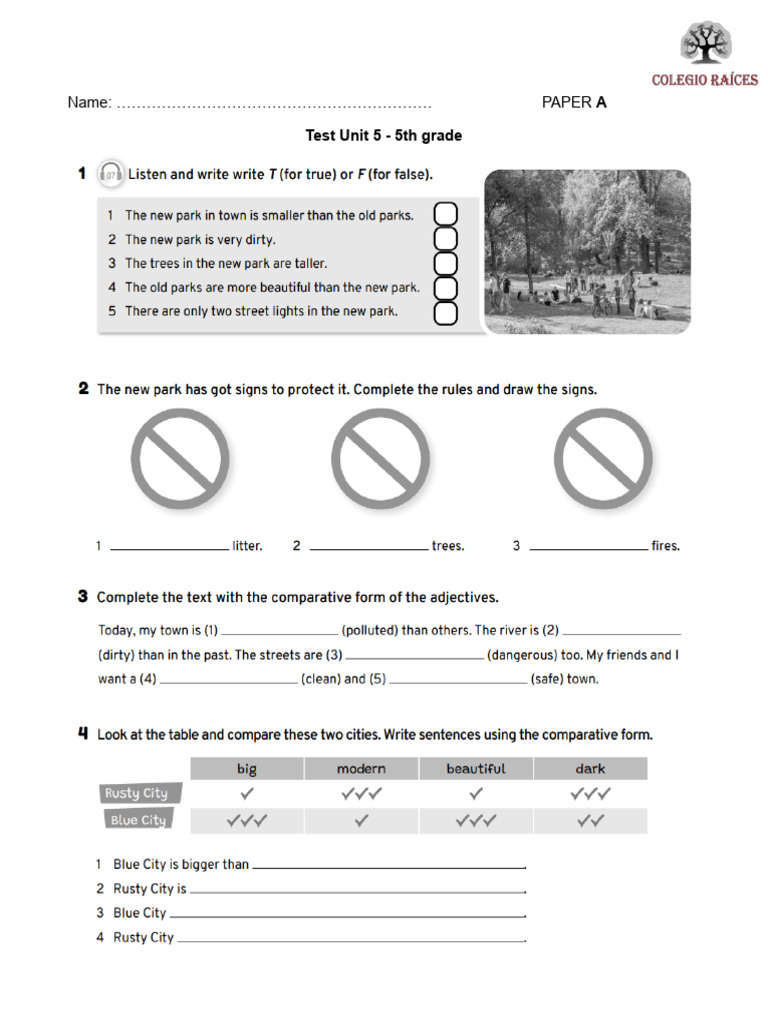 UNIT 5 Test - 5th Grade A and B | PDF