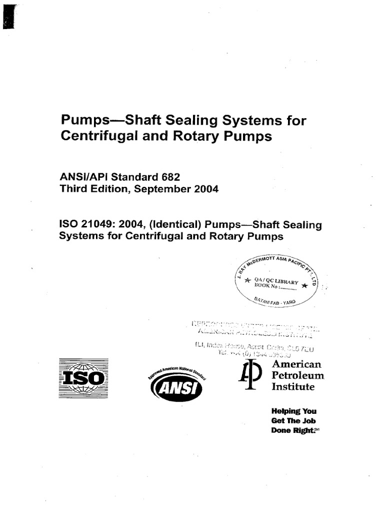 Ansi-Api 682-2004 | PDF