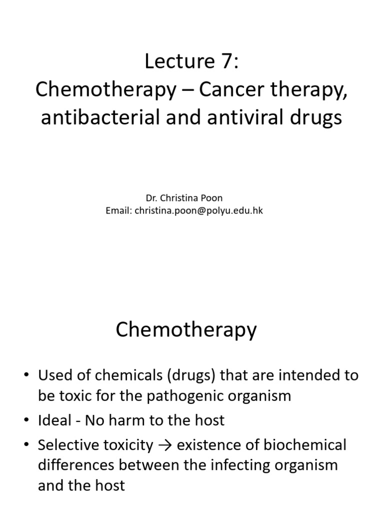 ABCT2330 - Chemotherapy - Anticancer, Antimicrobial and Antiviral Drugs ...