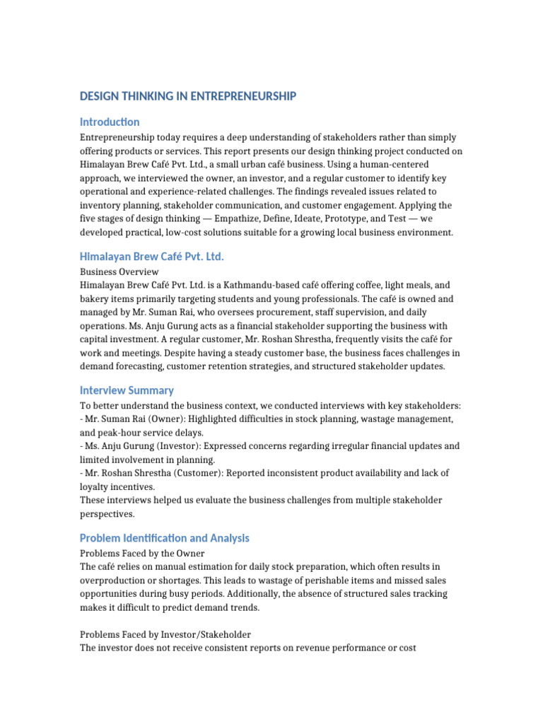 Design Thinking Assignment | PDF | Design Thinking | Point Of Sale