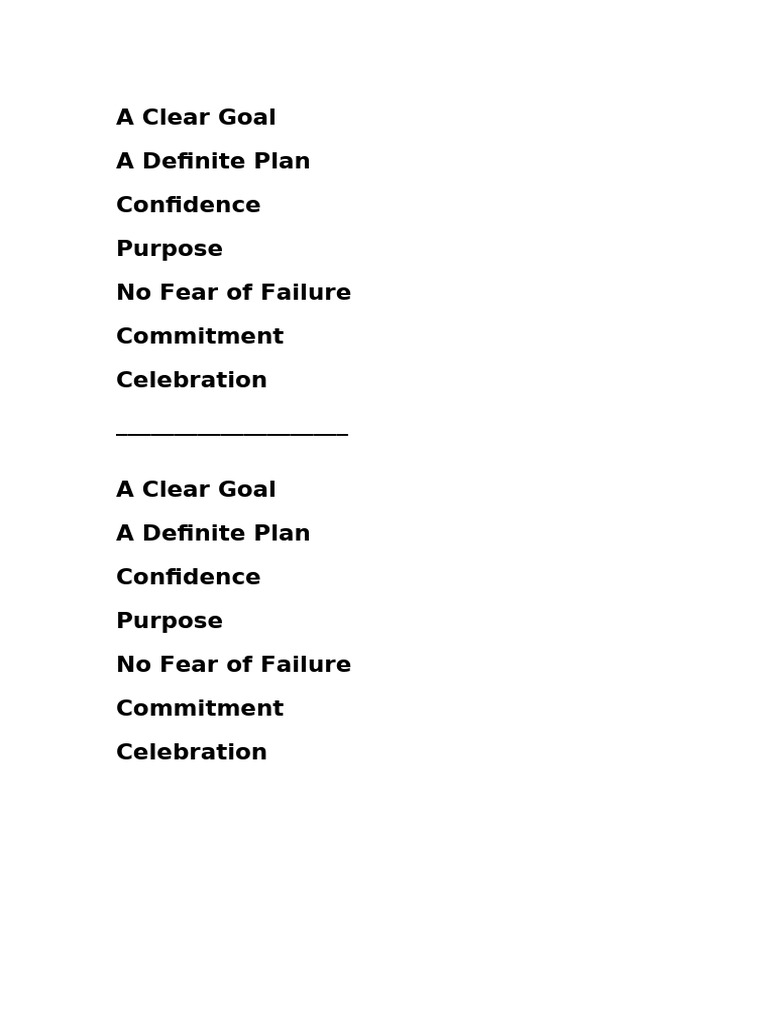 A Clear Goal | PDF