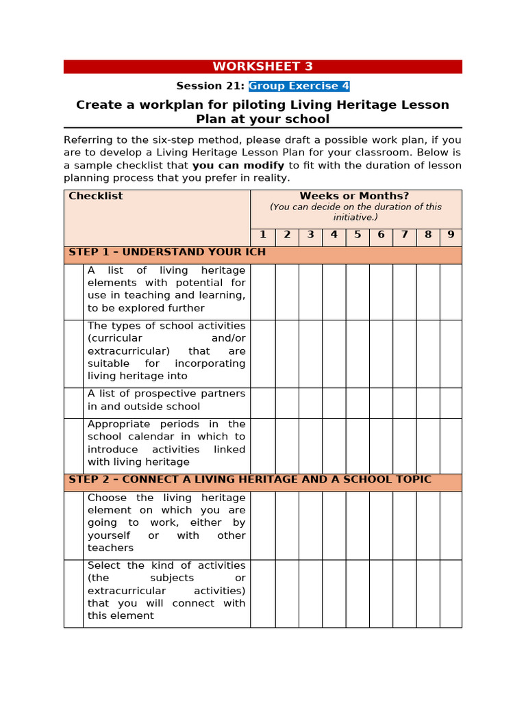 2025.11.21 S21. Group Exercise 4 - Worksheet 3 Create Workplan | PDF ...