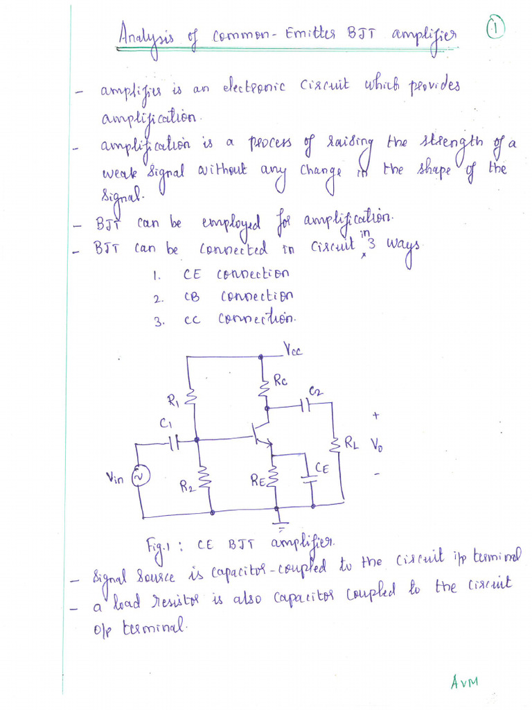 Unit-1 BJT Single Stage Amplifiers | PDF
